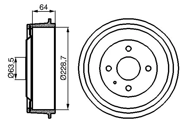 Tambour de frein BOSCH 0 986 477 012