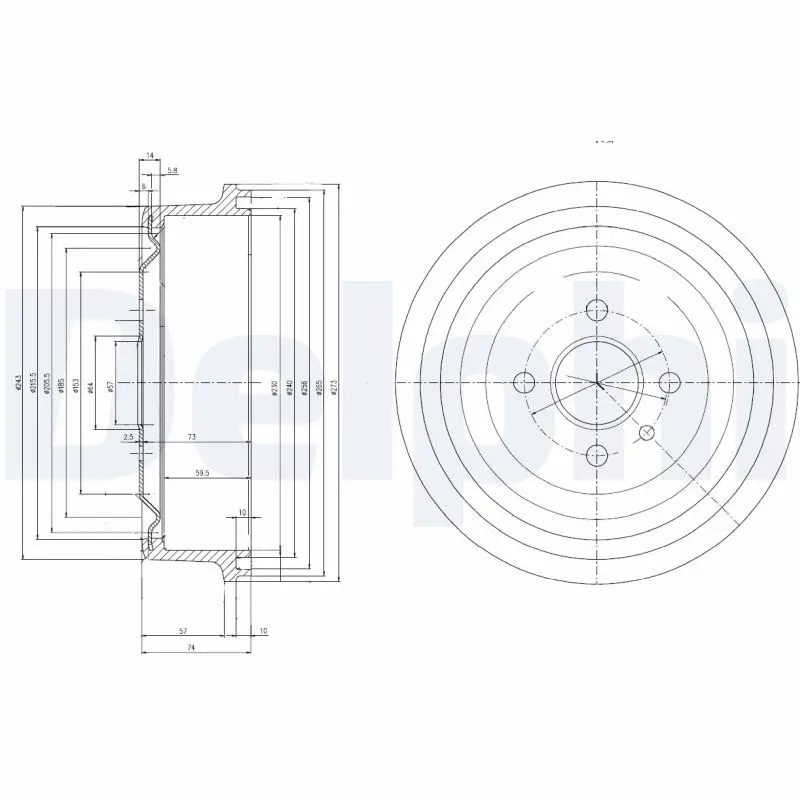 Tambour de frein DELPHI BF103