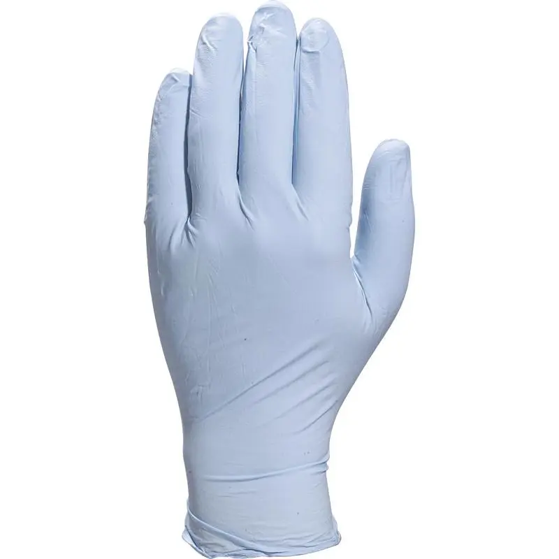 DELTA PLUS – Boite de 100 gants jetables nitrile poudrés – Bleus – Taille 9,5 – V1400PB10009