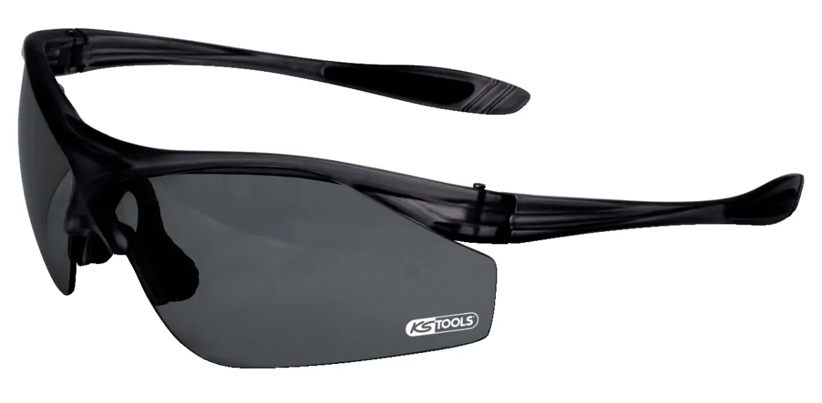 KS TOOLS – Lunettes de protection noires au design sportif avec verres noirs – 310.0170