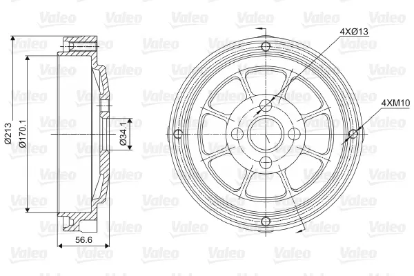 Tambour de frein VALEO 237022