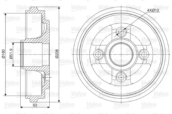 Tambour de frein VALEO 237026